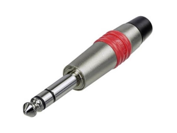 Rean AV NYS228C-4-CON jackplugg 6,35 mm rett 3-polet stereo sølv/gul 1 stk