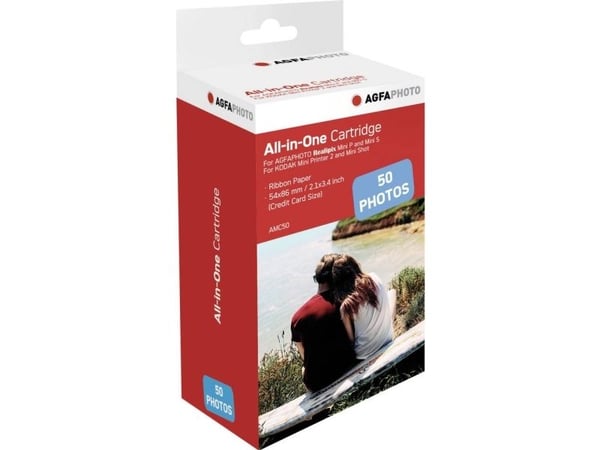 AgfaPhoto Cartridge - 53 x 86 mm 50 ark med fotokort
