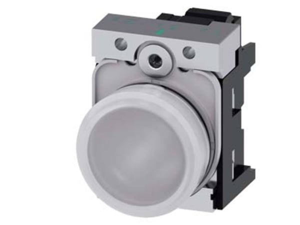 Signallampa 22 mm ru me högg hv gl 230 fj