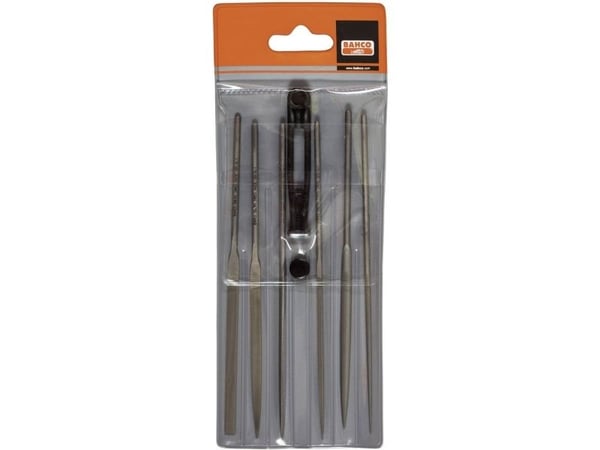 Bahco Nålfilsett, 6stk, Fil-sett, Flate mapper, Halvrund fil, Rund fil, Firkantet fil, Glatt kutt, 70 g, 160 mm