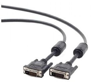 Cablexpert CC-DVI2-6 - DVI-kabel - dobbeltlenke - DVI-D (hann) til DVI-D (hann) - 1.8 m - formstøpt, tommelskruer - svart