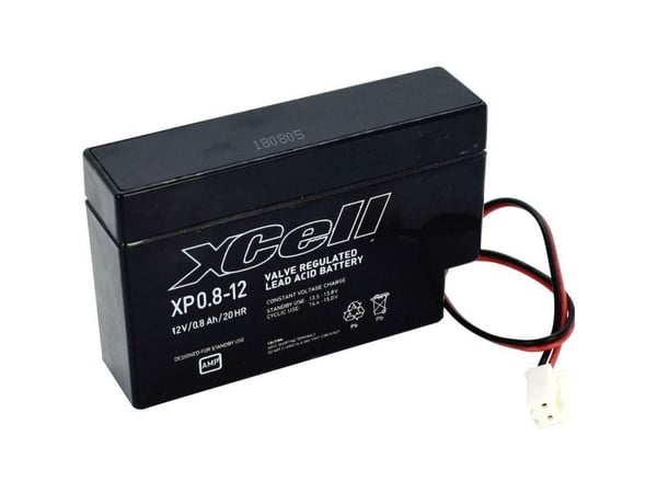 XCell XP0.812JST blybatteri 12 V 0,8 Ah blyfleece 96 x 62 x 25 mm JST-kontakt vedlikeholdsfritt