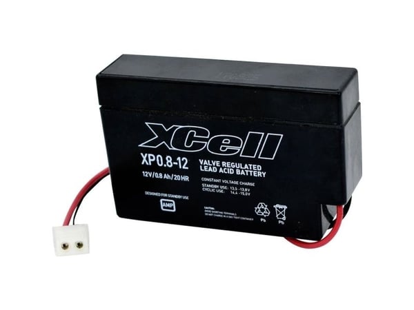 XCell XP0.812AMP XCEXP0.812AMP Lyijyakku 12 V 0,8 Ah Lyijyakku (L x K x S) 96 x 62 x 25 mm AMP-pistorasia Huoltovapaa