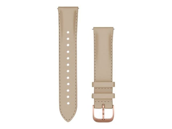 Garmin Quick Release Band - Klokkestropp for smart armbåndsur - 125 - 190 mm - light sand Italian leaher, 18K rose gold PVD hardware - for Approach...