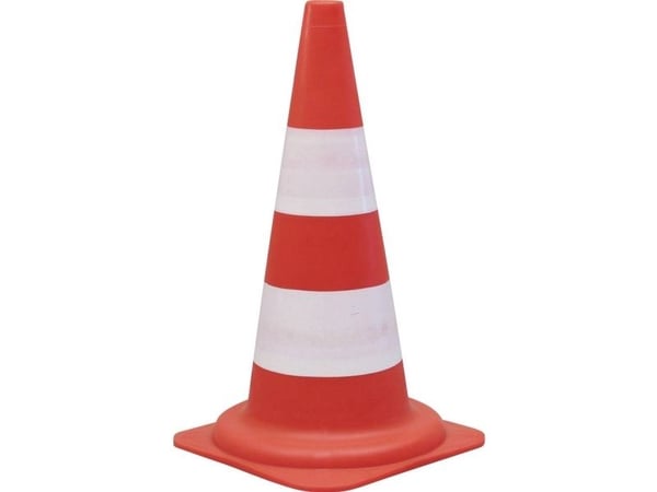 Afmærkningskegle Viso, 49 cm, rød/hvid, klasse 1