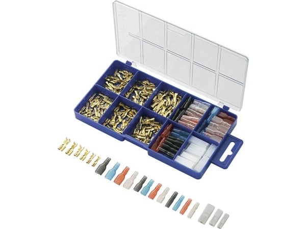 TRU COMPONENTS 739647 klemmetilkoblingssortiment 0,104–2,50 mm² transparent sort rød blå 260 stk