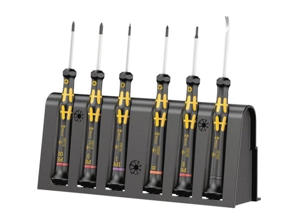 Wera Kraftform Micro 6 ESD Smartphone-Reparaturset 1, 250 mm, 50 mm, 200 mm, 340 g, Sort, Gult, Tsjekkisk Republikk