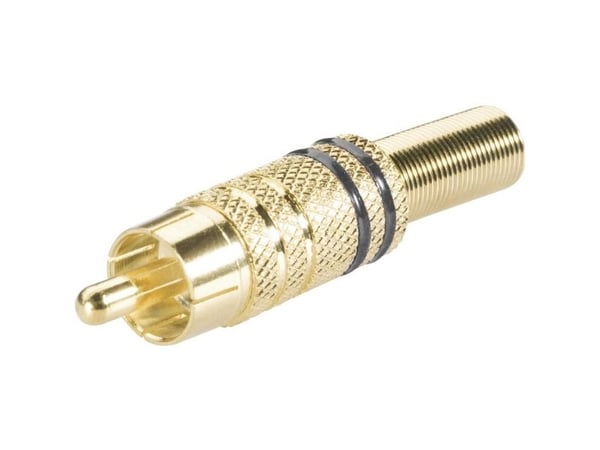 TRU COMPONENTS 1578918 Cinch-kontakt, rett, 2-polet, svart 1 stk