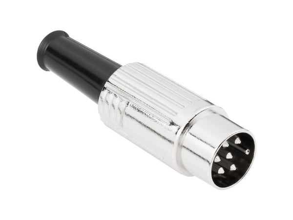 TRU COMPONENTS 1578944 DIN rundkontakt, rett poltall: 6, sølv, 1 stk