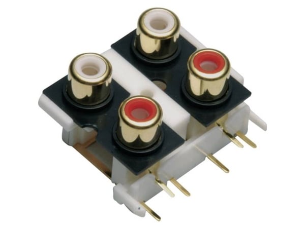 TRU COMPONENTS Cinch-kontakt for vertikal innbygging, poler: 4, 1 stk