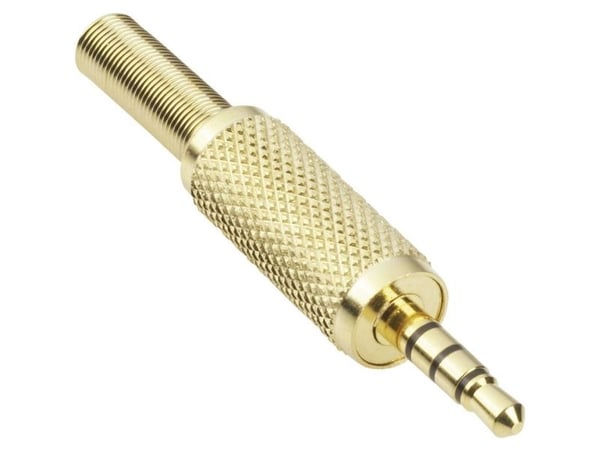 TRU COMPONENTS 1578821 jackplugg 3,5 mm plugg, rett polpar: 4 stereo, gull 1 stk