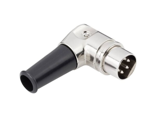 TRU COMPONENTS 1578824 DIN rundstift, vinklet kontakt, poltall: 5 sølv 1 stk