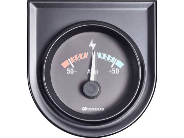 Equus 842052 innbyggingsinstrument amperemeter måleområde -50 til +50 A standard gul/rød/grønn 52 mm