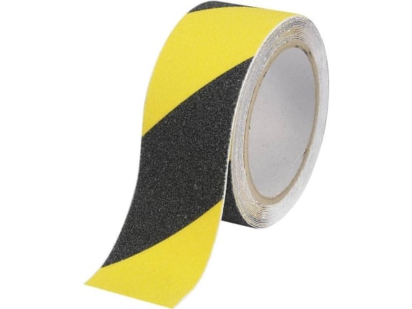 TOOLCRAFT ANST255M-YB sklisikker tape Sugo sort/gul (L x B) 5 m x 25 mm (1 stk)