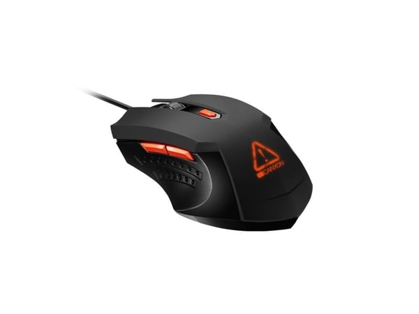 Canyon Star Raider, Oikeakätinen, Optinen, USB A-tyyppi, 3200 DPI, Musta, Oranssi