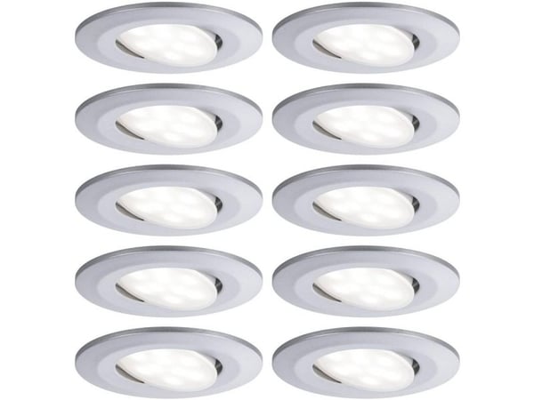 Paulmann 999.25, Innsunket spotlight, 10 ampuller, LED, 4000 K, 465 lm, Kromfarget