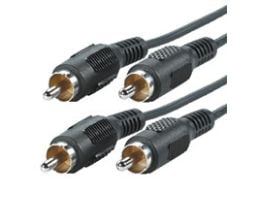 ROLINE Cinch Extension Cable, 2x RCA M-M 2.5 m, 2,5 mm, Sort