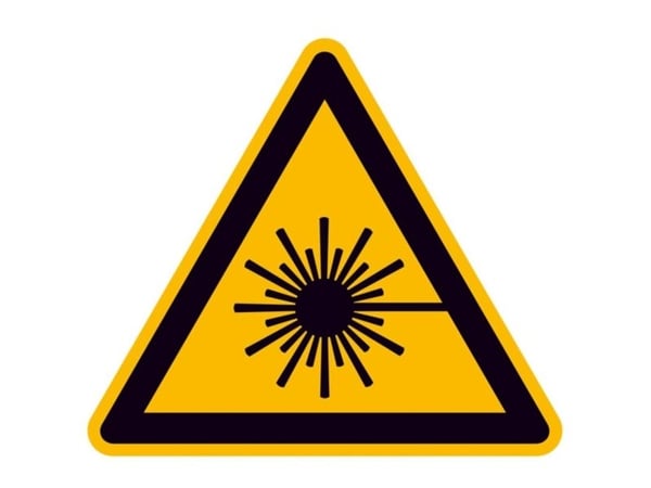 Varningsskylt Laser Aluminium 100 mm ISO 7010 1 st