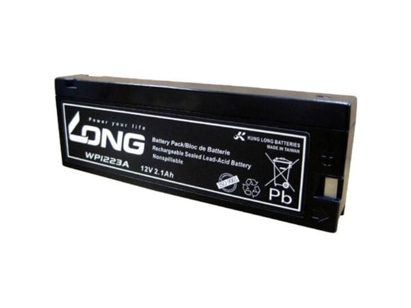 Long WP1223A blybatteri 12 V 2,1 Ah blyfleece (B x H x T) 182 x 61 x 23 mm klemmepol Lav selvutladning, vedlikeholdsfritt