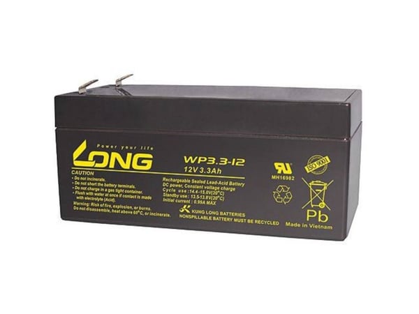 Long WP3.3-12 blybatteri 12 V 3,3 Ah