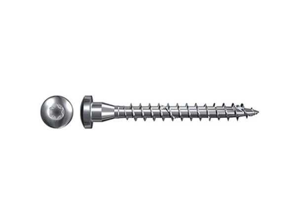 Fischer 652881, Skrue, Forzinket stål, Tre, Rundt hode (skruehode), Sink, Helgjenget