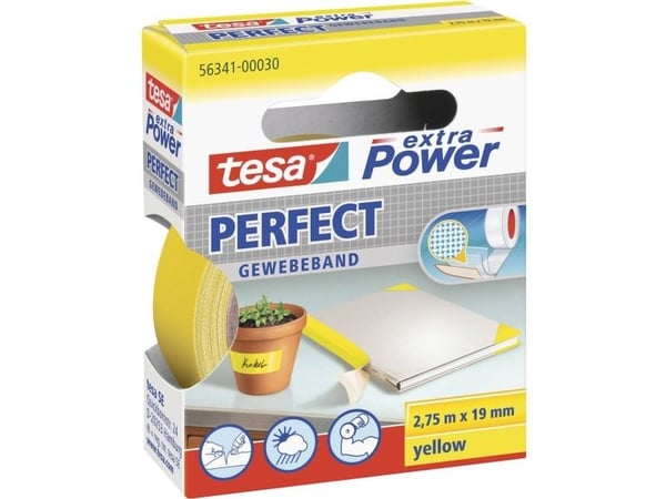 tesa® extra Power vevteip (L x B) 2,75 m x 19 mm gul 56341-30-2 (1 rull)