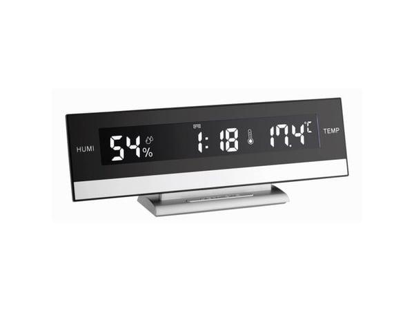 TFA-Dostmann 60.2011, Digital vekkerklokke, Sort, Sølv, LED, AAA, 245 mm, 88 mm