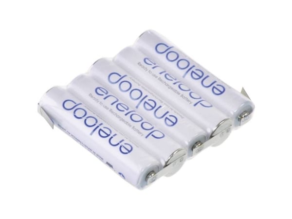 Panasonic eneloop F1x5 batteripakke, 5 celler, R03 (AAA), loddefane Z, NiMH, 6 V, 750 mAh