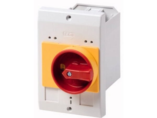 Eaton E-PKZ0-GR Tyhjä kotelo Sisäänrakennettu, Hätäpysäytyspainikkeella (L x S x K) 80 x 85 x 129 mm Punainen, keltainen, harmaa 1 kpl 1 kpl