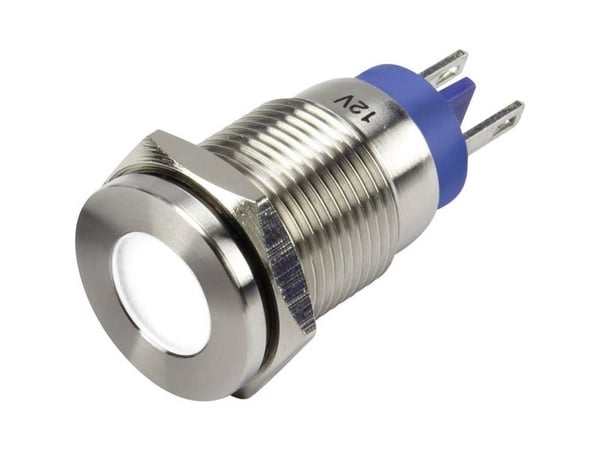 TRU COMPONENTS 1302139 LED-merkkivalaisin Valkoinen 12 V/DC GQ16F-D/W/ 12V/N