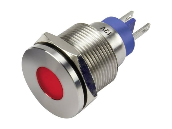 TRU COMPONENTS 1302112 LED-merkkivalo Rød 12 V/DC GQ19F-D/J/R/ 12V/S