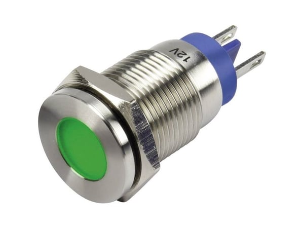 TRU COMPONENTS 1302129 LED-merkkivalaisin Vihreä 12 V/DC GQ16F-D/J/G/ 12V/N