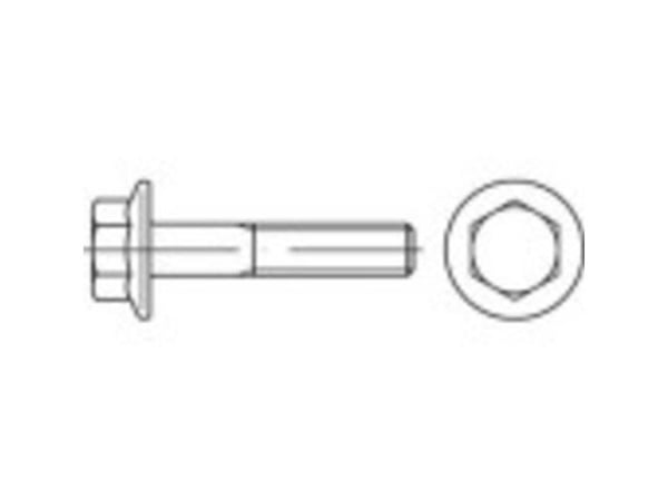 TOOLCRAFT 148389 sekskantskruer med flens M16 45 mm utvendig sekskant, stål sinklamell-belagte, 50 stk