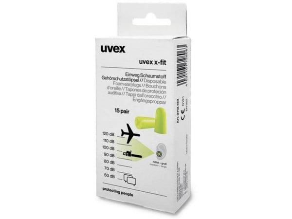 Uvex 2112133, Gjenbrukbar øreplugg, In-ear, Grønn, Trådløs, 37 dB, 15 stykker