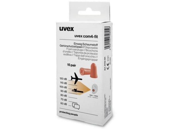 Uvex 2112131, Gjenbrukbar øreplugg, In-ear, Oransje, Trådløs, 33 dB, 15 stykker