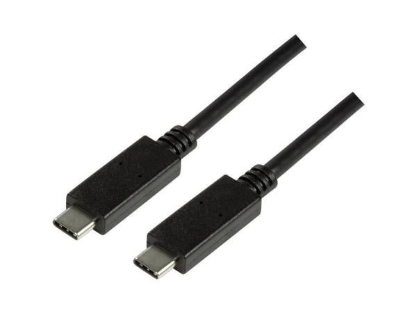 LogiLink CU0129, 1 m, USB C, USB C, USB 3.2 Gen 2 (3.1 Gen 2), 10 Gbit/s, Sort