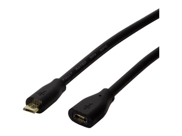 LogiLink CU0120, 0,5 m, Micro-USB B, Micro-USB B, USB 2.0, 0,48 Gbit/s, musta