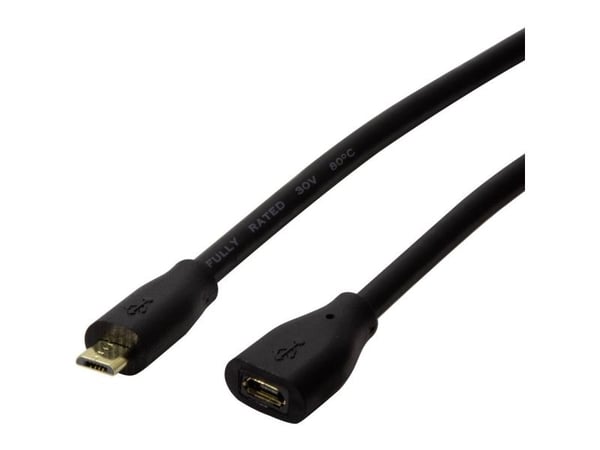 LogiLink CU0121, 1 m, Micro-USB B, Micro-USB B, USB 2.0, 0,48 Gbit/s, musta