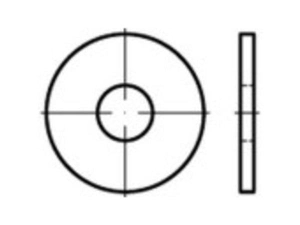 Avstandsskive 8,4 mm, 24 mm, stål, varmforsinket, 500 stk TOOLCRAFT 147998