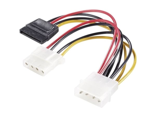 Renkforce RF-2926428, 2 x 4-pin PWM, SATA 15-pinninen, 0,15 m, Uros, Uros, Suora