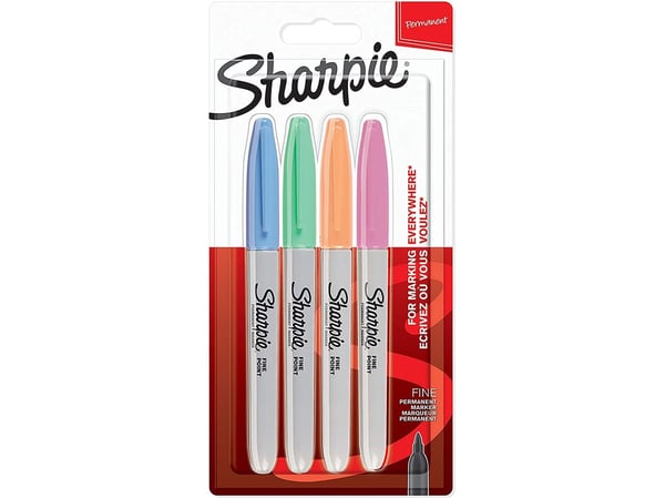 Marker Sharpie Fine Pastel 1,0 mm med 4 stk. ass. farver