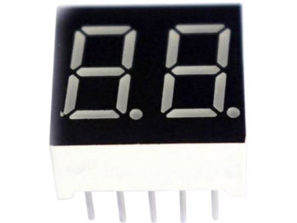 TRU COMPONENTS 7-segmentsvisning Blå 14,2 mm 3,2 V Ciffertal: 2 TRU-7S2-56BAG