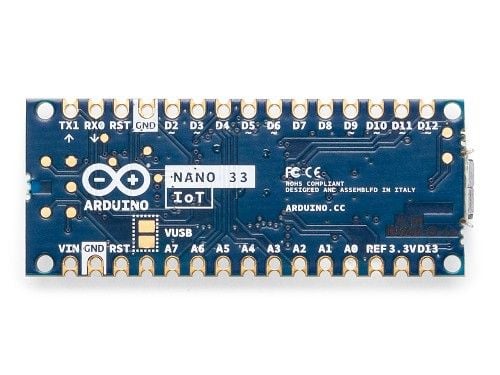 Arduino Nano 33 IoT, ATSAMD21G18, 48 Mhz, 256 KB, 32 KB, 21 V, 3.3 V