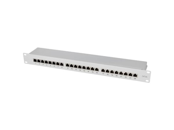 LogiLink NP0060, RJ-45, Cat6a, Telinekiinnitys, 1U, Harmaa, Terästä