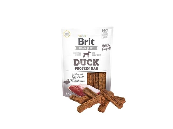 Brit Jerky Snack, Välipala, Koira, Adult (animal), Ankka, 80 g, Sokeriton