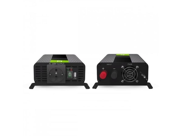 Green Cell - DC til AC-omformer - DC 12 V - 500 Watt - utgangskontakter: 1 - svart