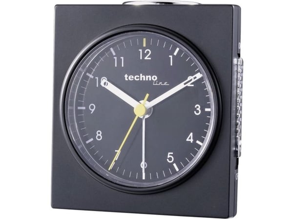 Technoline Modell Q, Quartz vekkerklokke, Svart, Analog, 76 mm, 85 mm, 47 mm