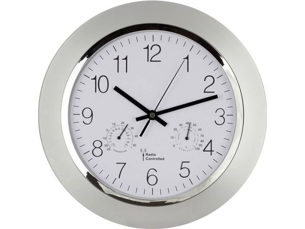 EUROTIME 56004 radioveggur 34 cm x 50 mm sølv