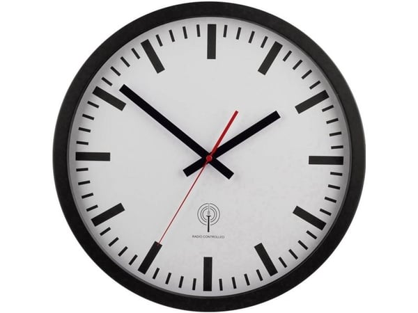 EUROTIME 56862 radioveggur 40 cm sort