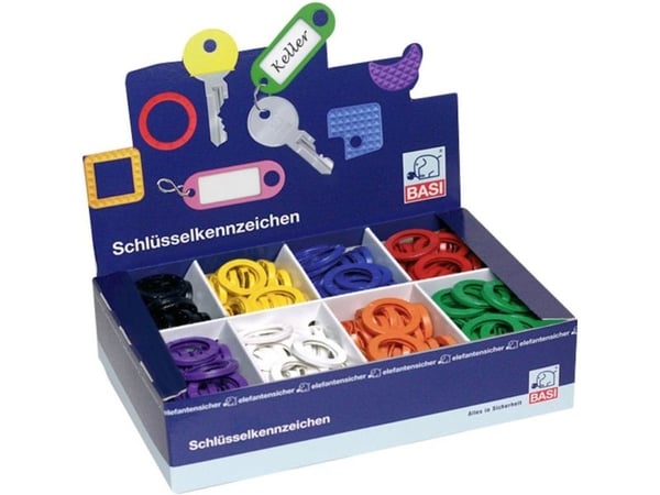 Basi nøkkelclip 8520-9000, 8-farget, 1 sett